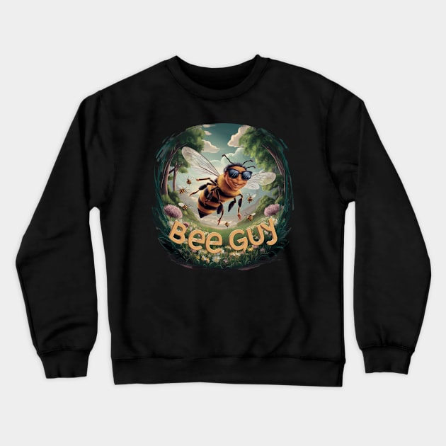 Funny Beekeeper Art For Men Dad Bee Hive Honey Beekeeping Crewneck Sweatshirt by woormle